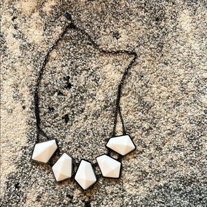 Elegant Black and White Geometric Necklace